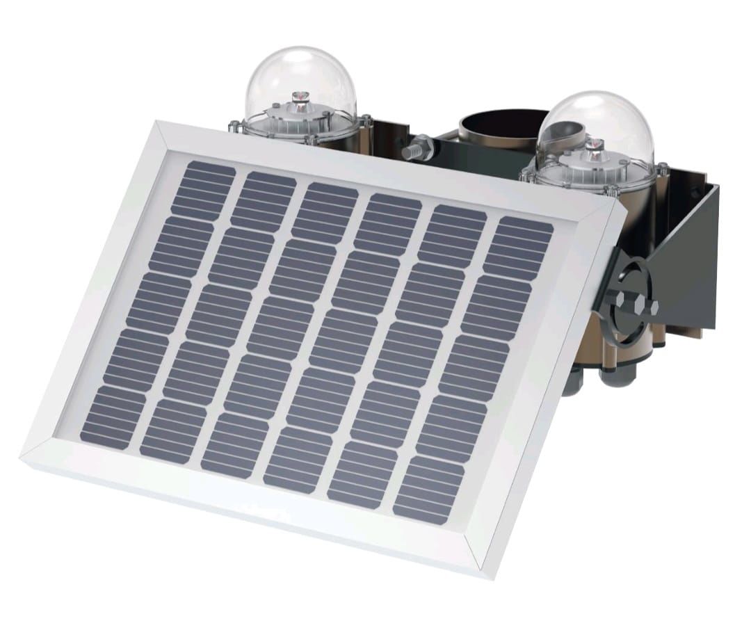 Paratoner ve Binalar İçin Uçak ikaz Sistemi Solar Beslemeli Çift Flaşor