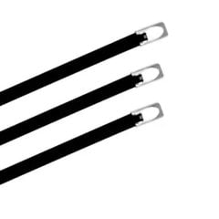 200 x 4.6 Stainless Polyester Coated Steel Cable Tie Black 100 Pieces (Pack)