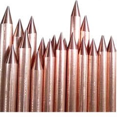 18mm x 100 cm Tam Bakır Topraklama Çubuğu Kazık