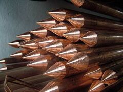 20mm*100 cm Bakır Kaplama Topraklama Çubuğu Kazık Elektrot 250 Micron + KLEMENS