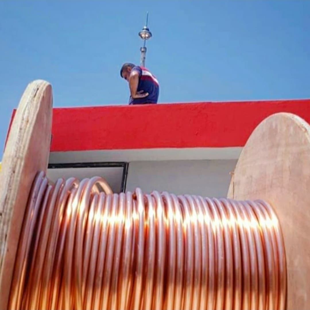 Fİ8 mm q8mm TAM SOM BAKIR PARATONER KABLOSU  bakır FİLMAŞİN İLETKEN 1 METRE
