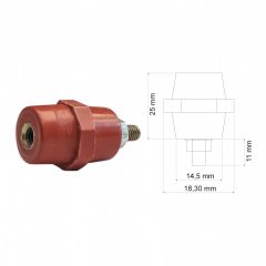 Mesnet İzolatörü Mini Boy - M5-1S+1C-FIÇI - 25mm