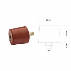 Опорный изолятор среднего размера - M6-1S+1C-конический