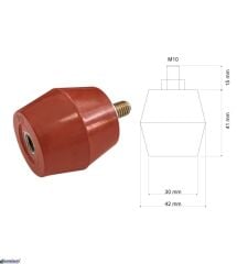 Mesnet İzolatörü Büyük Boy - M10-1S+1C-FIÇI - 40mm