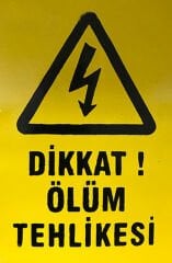 15X10 CM HAIR DEATH DANGER SIGN