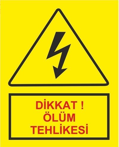 PVC 14X17,5 CM ÖLÜM TEHLİKESİ LEVHASI