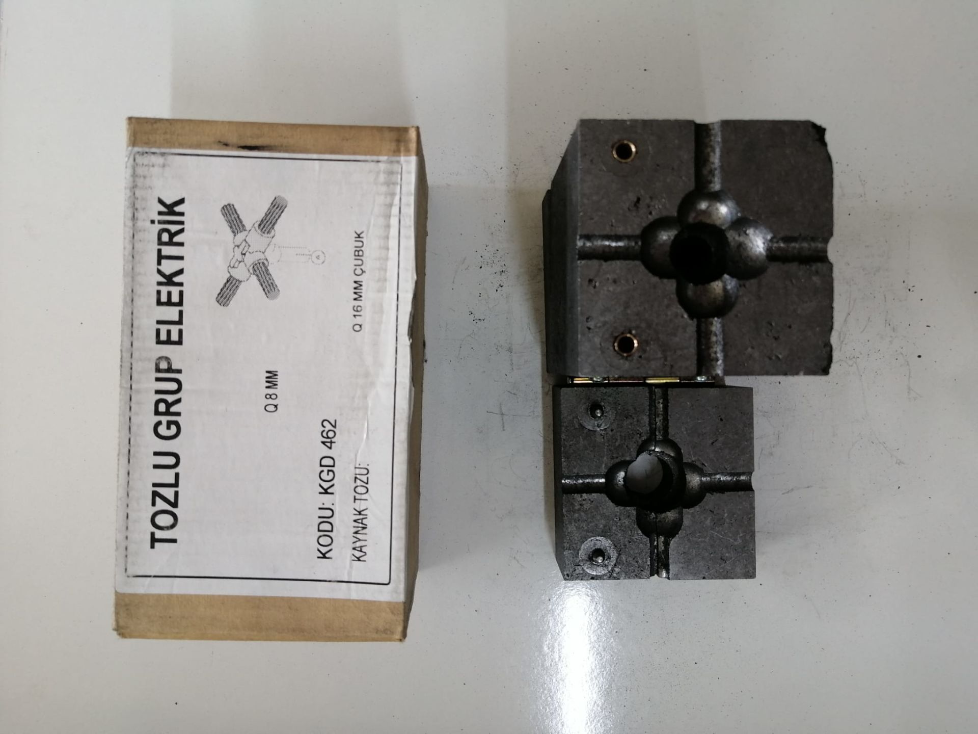 1*50mm Çapraz Bağlantı + Q16mm Çubuk Ekleme Çubuk Ekleme Bakır Alüminyum Termokaynak Potası Cadweld Bakır Kaynak