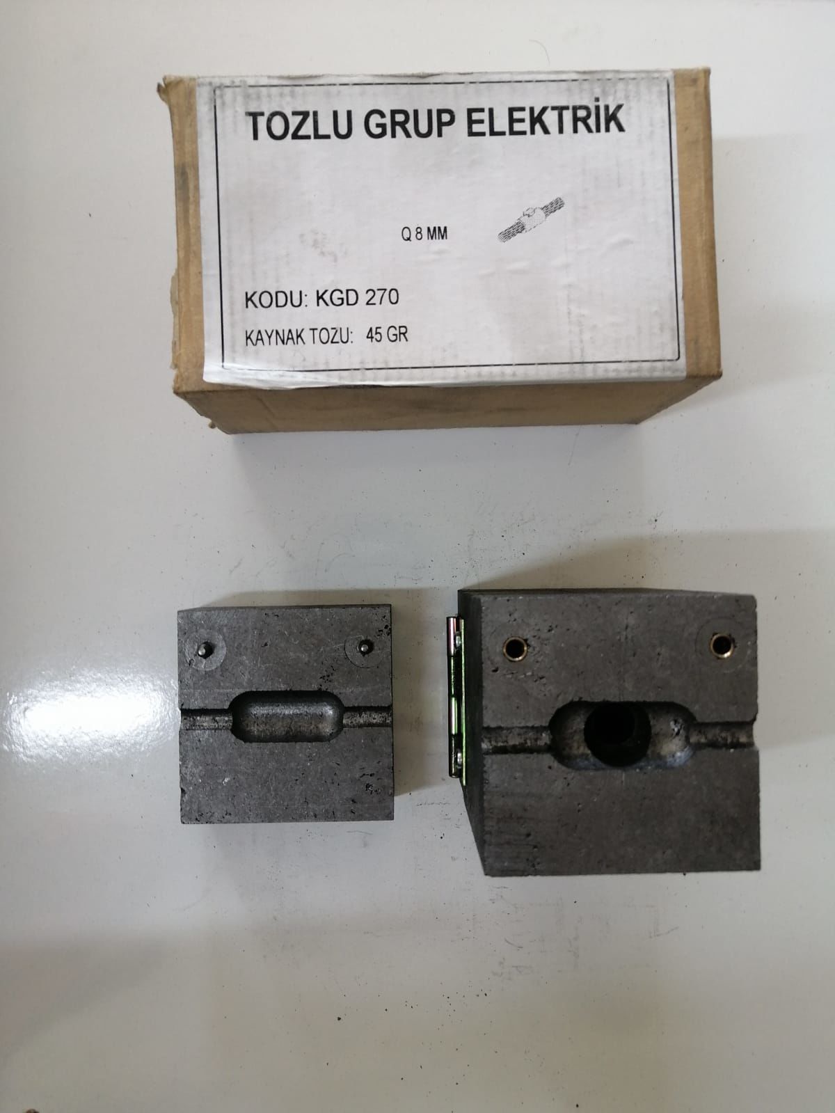 1x50 mm Tek Hat İletken Ekleme Bakır Alüminyum Termokaynak Potası Cadweld Bakır Kaynak
