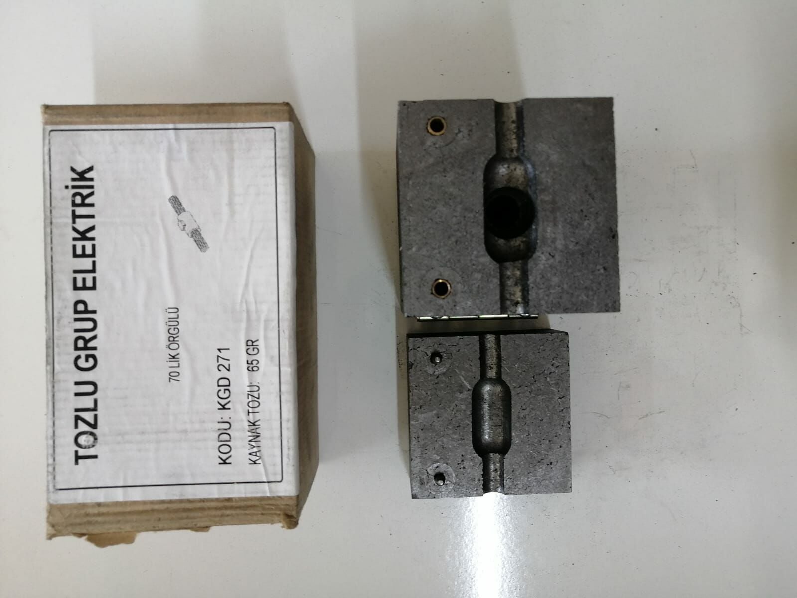 ÇUBUKSUZ DÜZ bağlantı 1X 70MM2 DEVAM DÜZ TİPİ 2 Hat Ekleme Hat Ekleme Bakır Alüminyum Termokaynak Potası Cadweld Bakır Kaynak