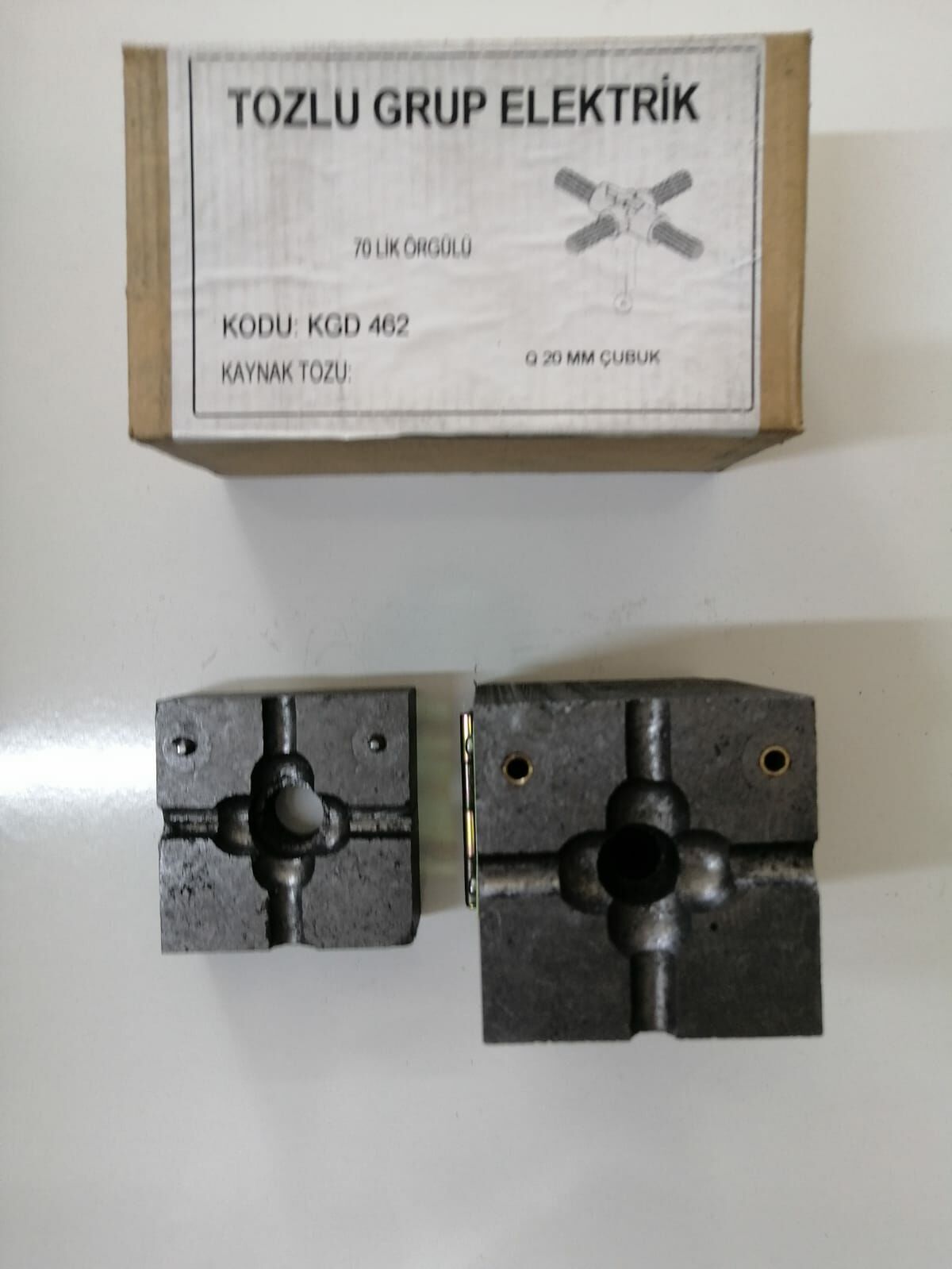 Çapraz bağlantı 1x70mm Örgülü + q20mm Çubuk Ekleme Bakır Alüminyum Termokaynak Potası Cadweld Bakır Kaynak