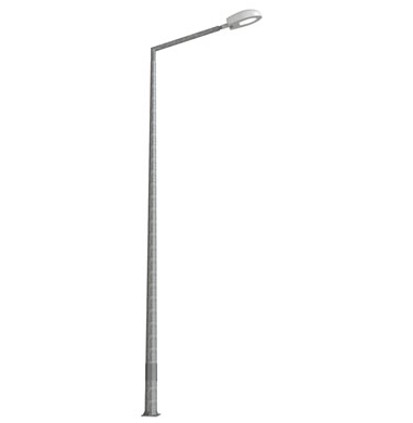 AD1 60/10 Galvanizli Çelik Poligon Aydınlatma Direği - Tek Konsol (1 Metre Konsol Boyu)