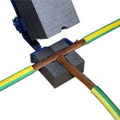 Çapraz bağlantı Q8mm 4 Hat Ekleme Bakır Alüminyum Termokaynak Potası Cadweld Bakır Kaynak