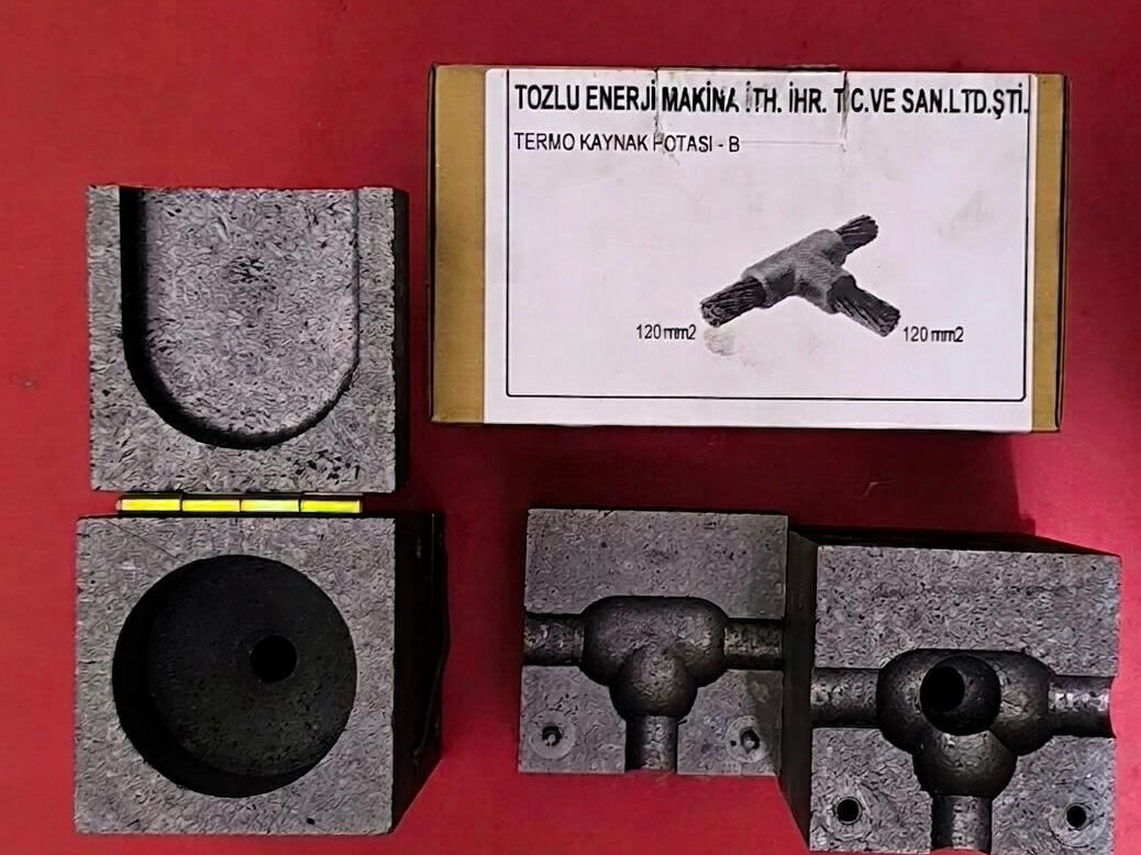 ÇUBUKSUZ T bağlantı 1 X 120MM2 T TİPİ 3 Hat Ekleme Bakır Alüminyum Termokaynak Potası Cadweld Bakır Kaynak