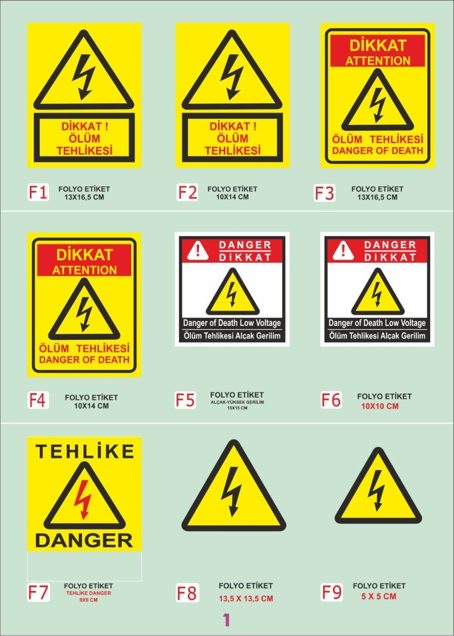 Tozlu Group 25X35 CM SAC Traffic Sign (Sun Label Sign)