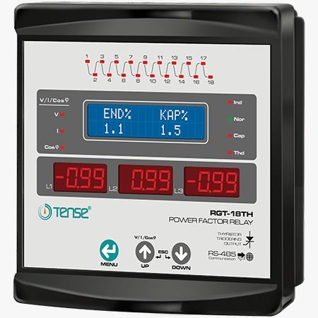 RGT-18TH 18-Stage, Thyristor Triggered, Three-Phase Reactive Power Control Relay with Communication Graphic LCD Display