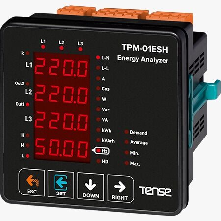 TPM-01 ESH Haberleşmeli, 4×4 Hane LED Ekranlı Enerji Analizörü