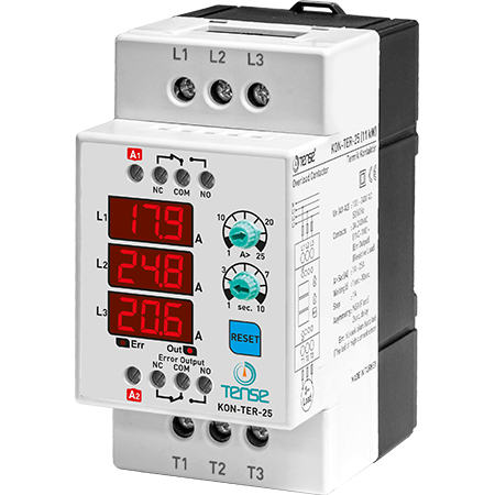 KON-TER-25 3×3 Hane LED Display Ekranlı Dijital Kontaktör ve Termik Rölesi