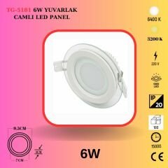 6W Yuvarlak Camlı Led Panel