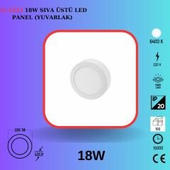 18W SIVA ÜSTÜ LED PANEL (YUVARLAK)