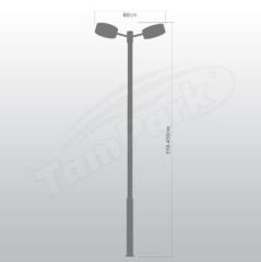 Tozlu T5331 2x70-150W G12 / Metal Halide 2x45W E27 Modern Aydınlatma Direği
