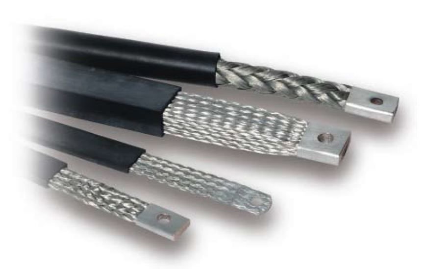 Boy 30mm x EN 15mm x ET 3mm Bakır pano Örgülü flex bara ( ISI BÜZÜŞMELİ EXTRA KORUMA MAKARONLU )