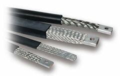 Boy 30mm x EN 15mm x ET 3mm Bakır pano Örgülü flex bara ( ISI BÜZÜŞMELİ EXTRA KORUMA MAKARONLU )